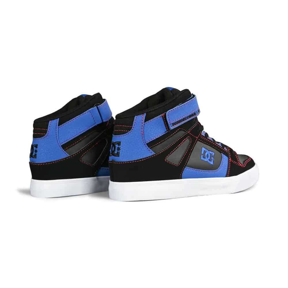 DC Pure High-Top EV (Youth) Skate Shoes - Black/Blue/Red