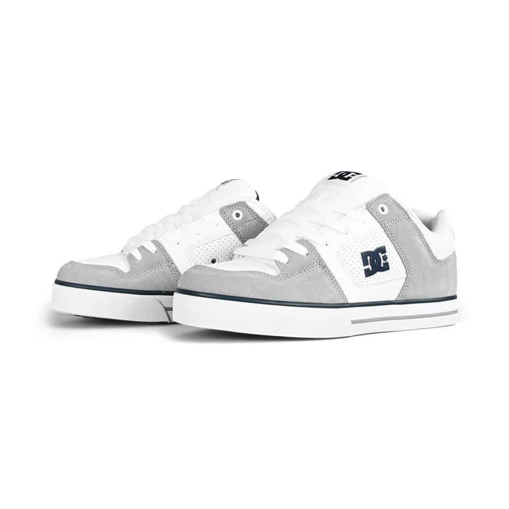 DC Pure Skate Shoes - White/Grey/Grey