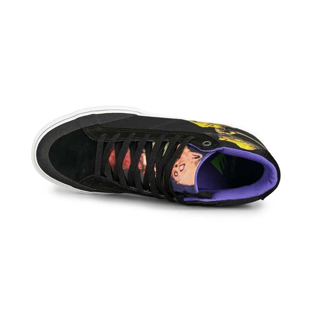 Emerica x Dinosaur Jr Omen Hi Skate Shoes - Black/Purple