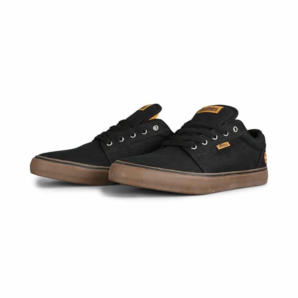 Etnies Barge LS Skate Shoes - Black/Gum/Silver