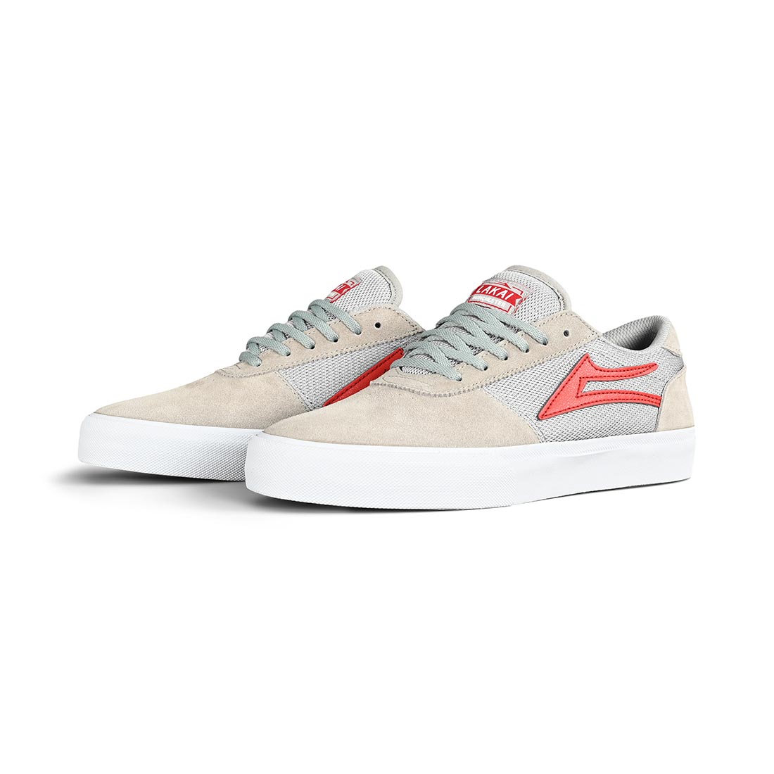 Lakai Manchester Skate Shoes Grey Red Supereight