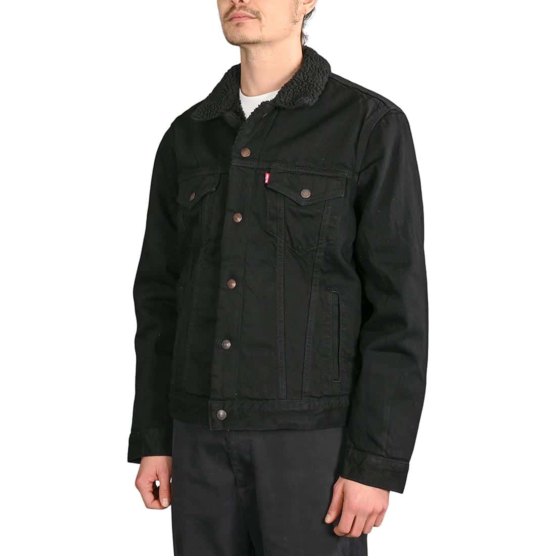 Levi's Type III Sherpa Trucker Denim Jacket - Berk Black