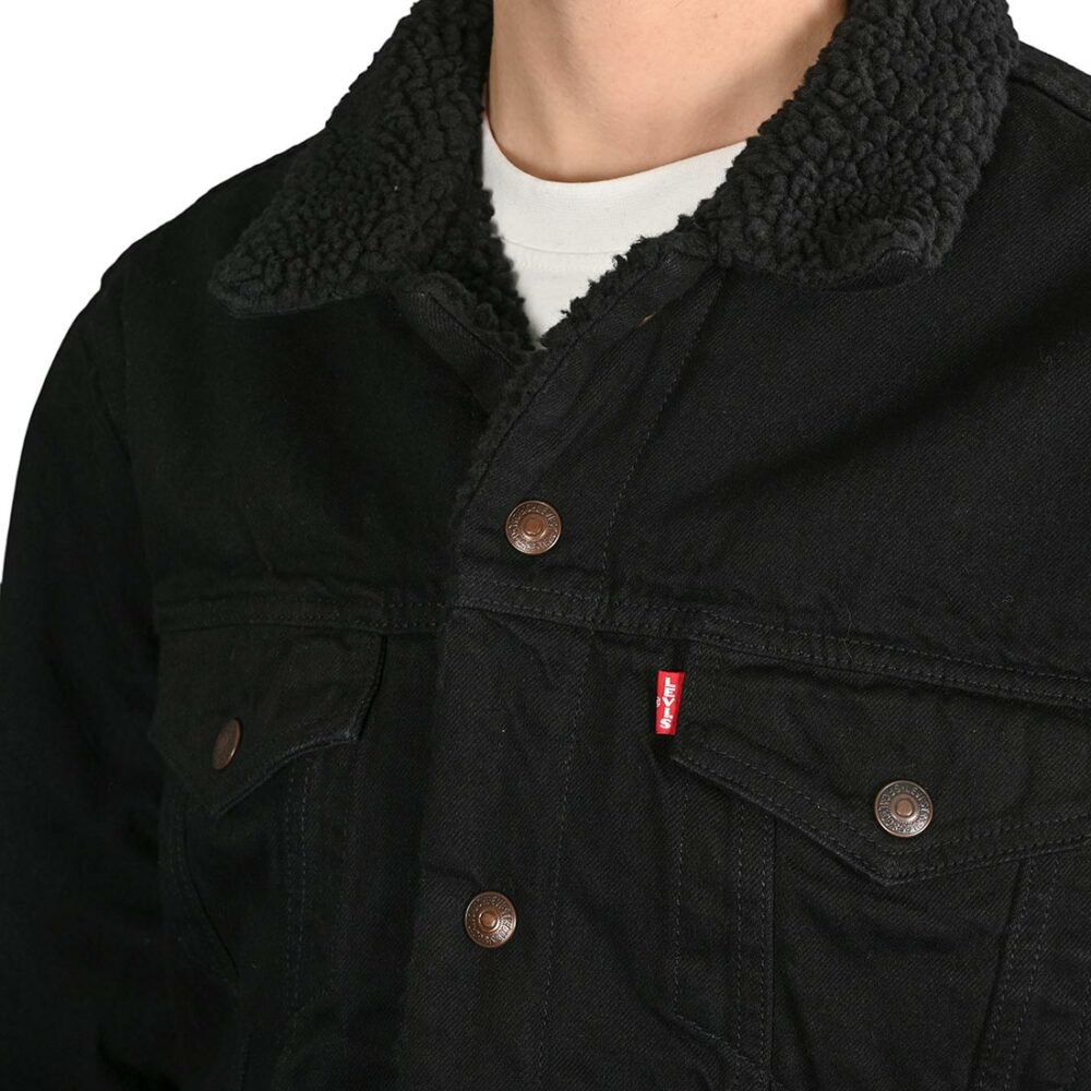 Levi's Type III Sherpa Trucker Denim Jacket - Berk Black