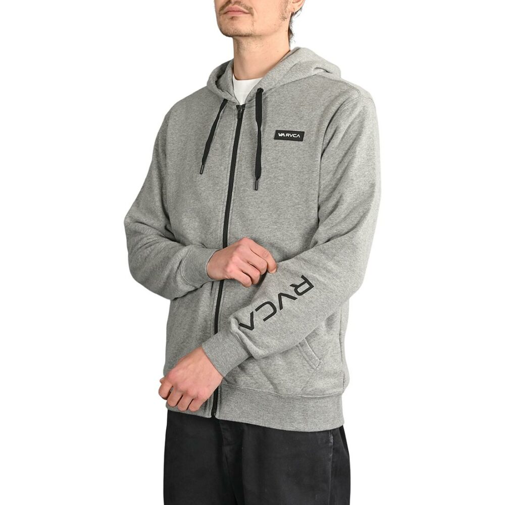 RVCA Swift Icon Zip-Up Hoodie - Heather Grey