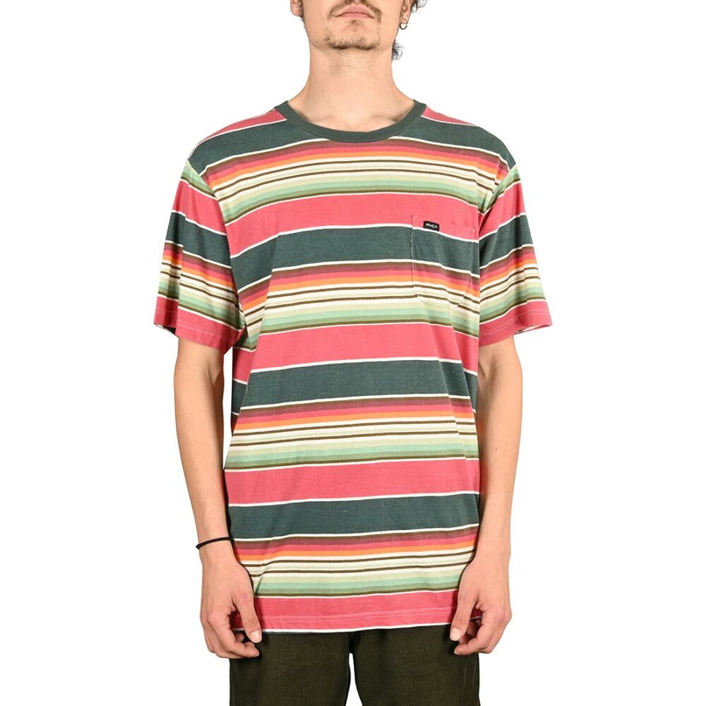 RVCA Tortuga Stripe S/S T-Shirt - Red