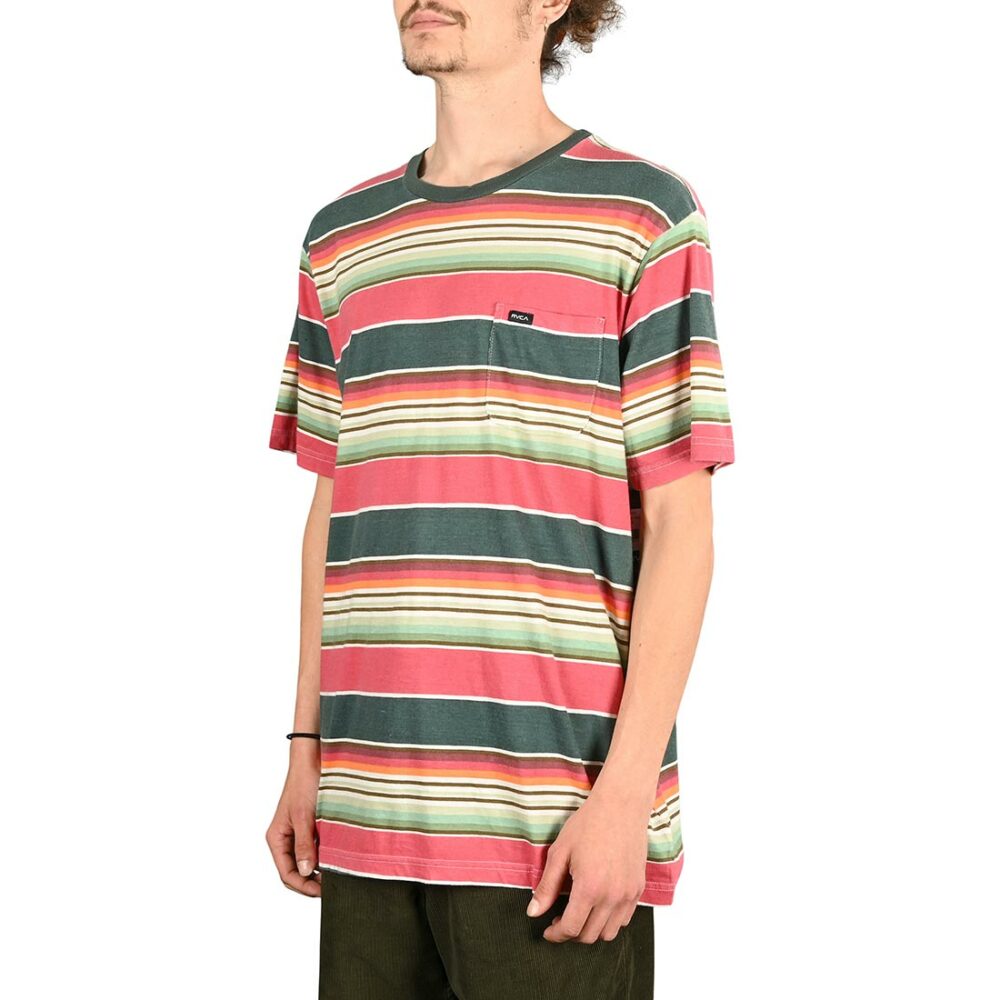 RVCA Tortuga Stripe S/S T-Shirt - Red