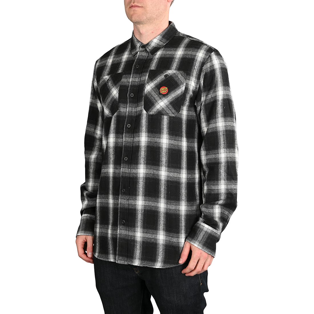 Santa Cruz Apex L/S Shirt - Black/White - Supereight