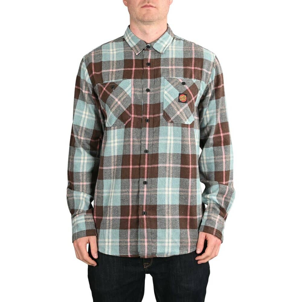 Santa Cruz Apex L/S Shirt - Light Blue Check