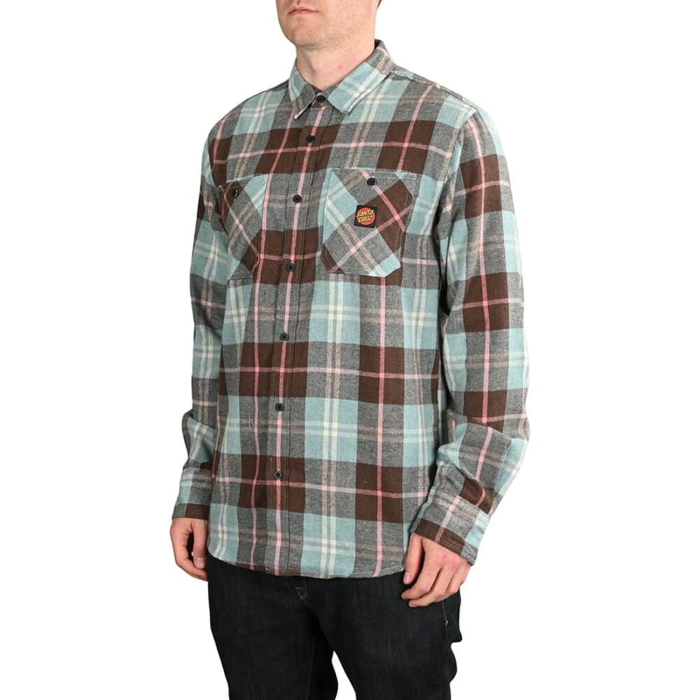 Santa Cruz Apex L/S Shirt - Light Blue Check