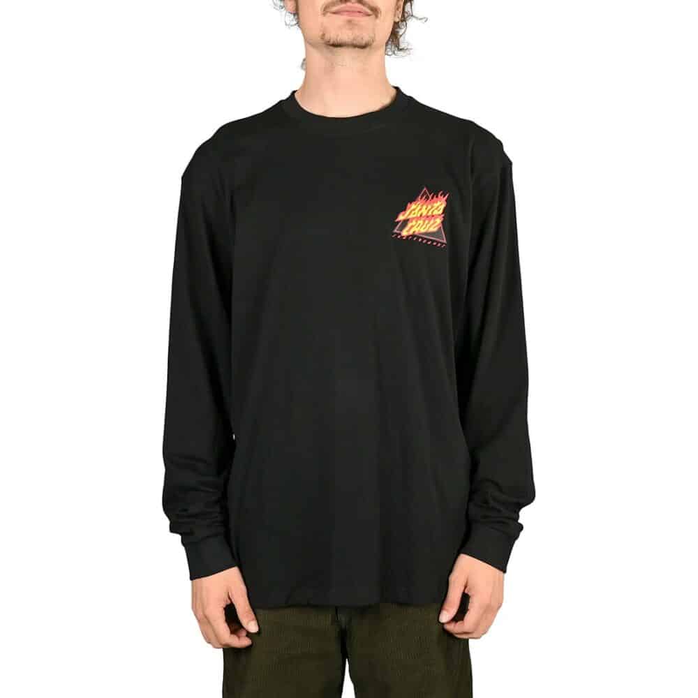 Santa Cruz Flamed Not A Dot L/S T-Shirt - Black