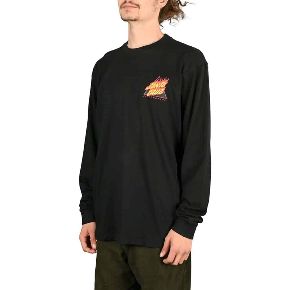 Santa Cruz Flamed Not A Dot L/S T-Shirt - Black