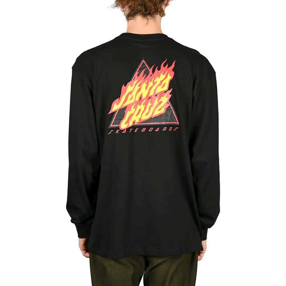 Santa Cruz Flamed Not A Dot L/S T-Shirt - Black