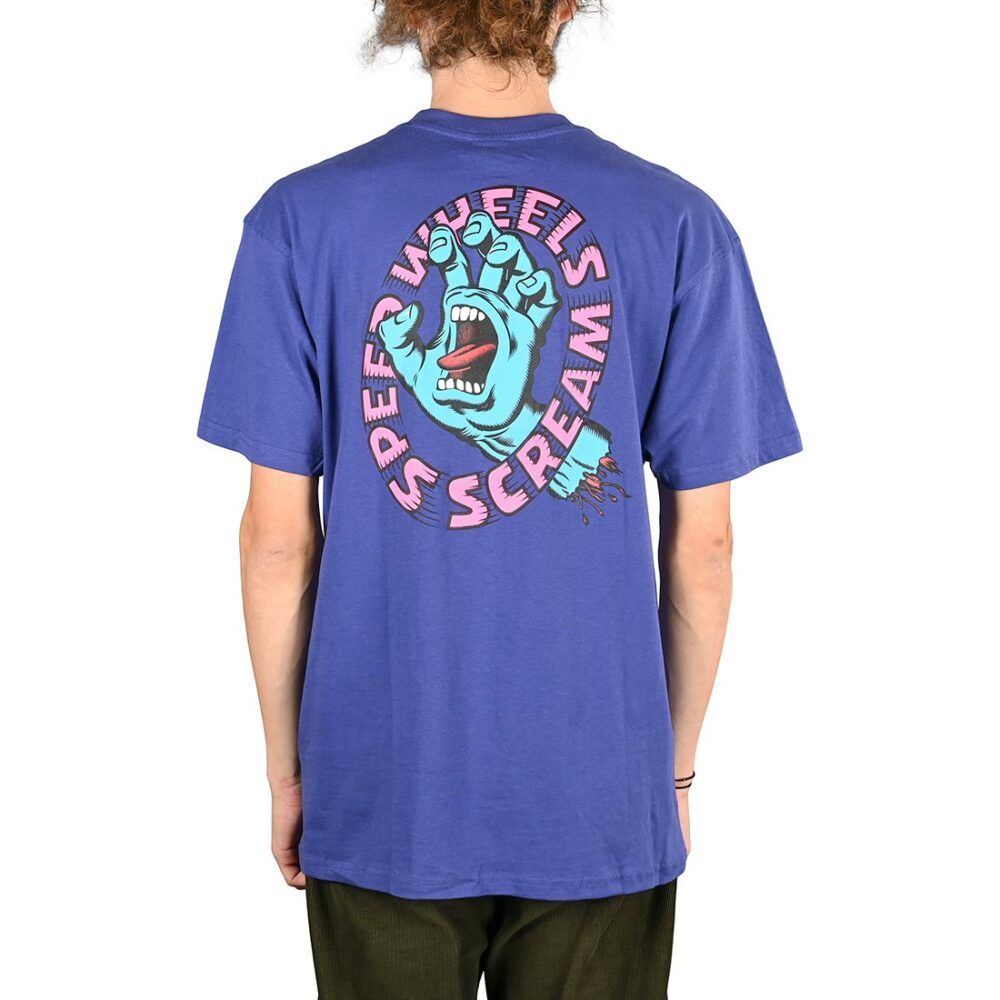 Santa Cruz Speed Wheels Scream S/S T-Shirt - Navy Blue