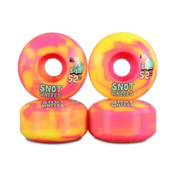 Snot Wheels Swirls 101a 52mm Skateboard Wheels - Pink/Yellow