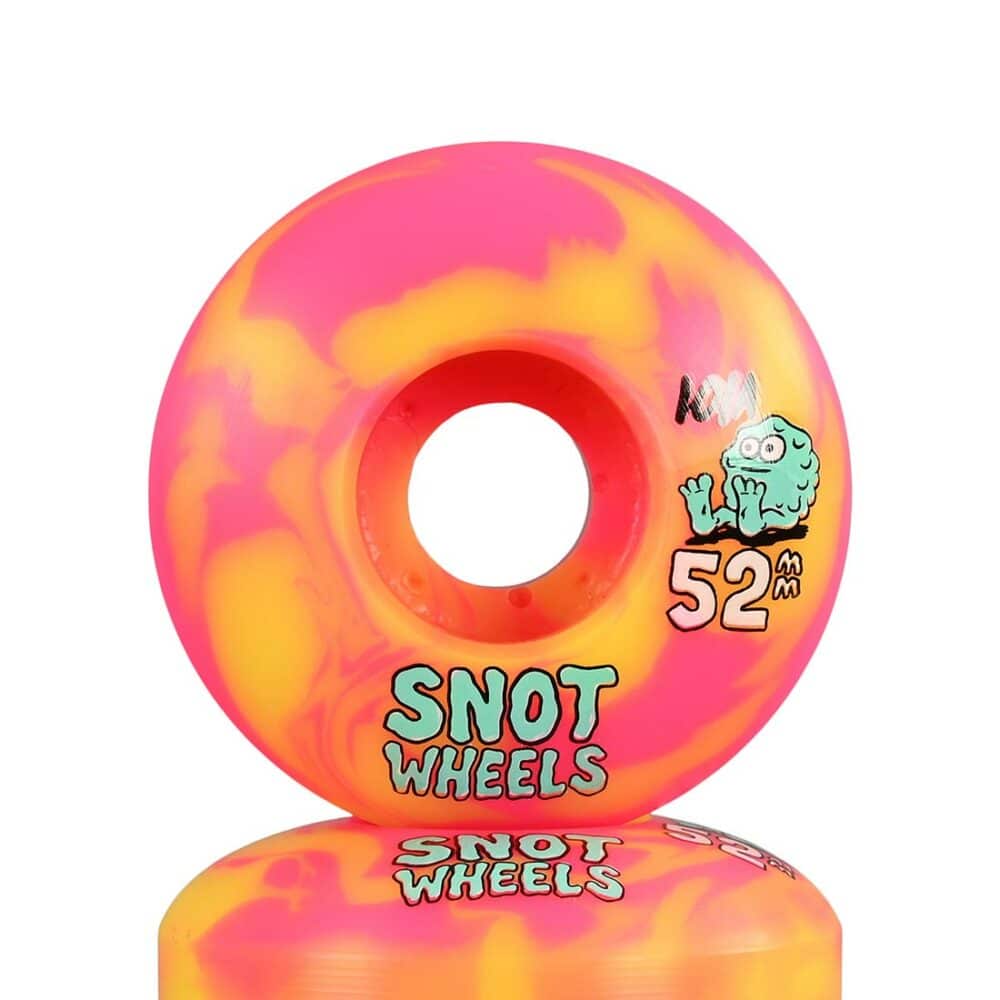 Snot Wheels Swirls 101a 52mm Skateboard Wheels – Pink/Yellow