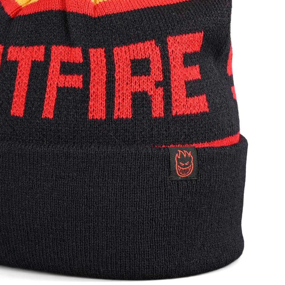 Spitfire Classic 87' Pom Cuff Beanie Hat - Navy/Gold/Red