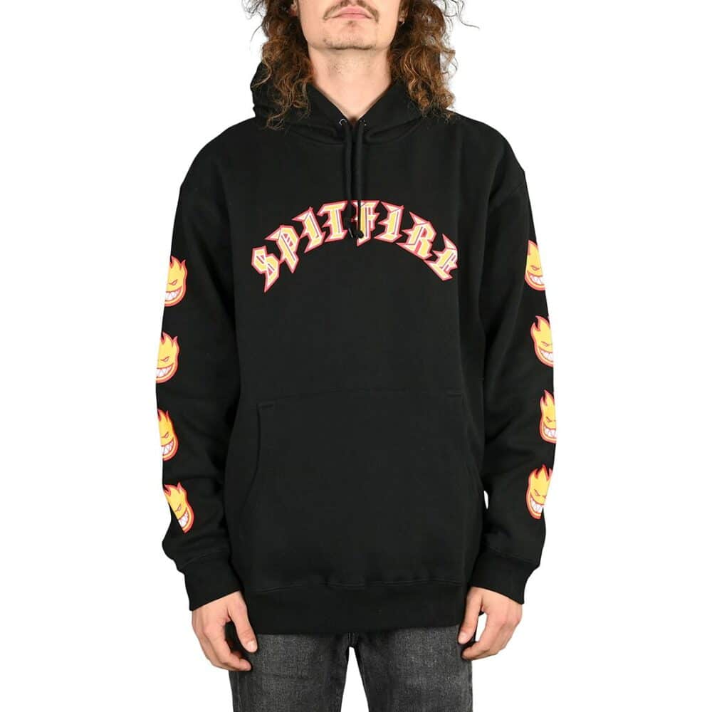 Spitfire Old E Bighead Fill Sleeve Hoodie - Black