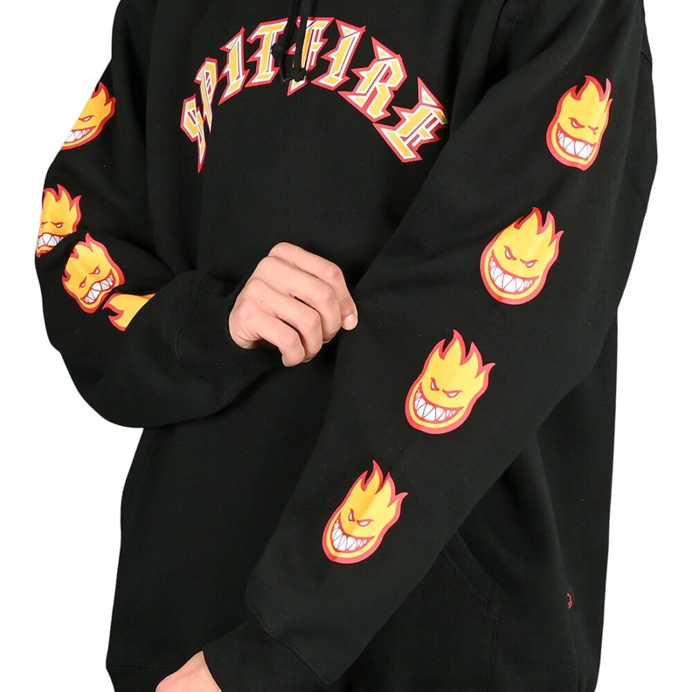 Spitfire Old E Bighead Fill Sleeve Hoodie - Black