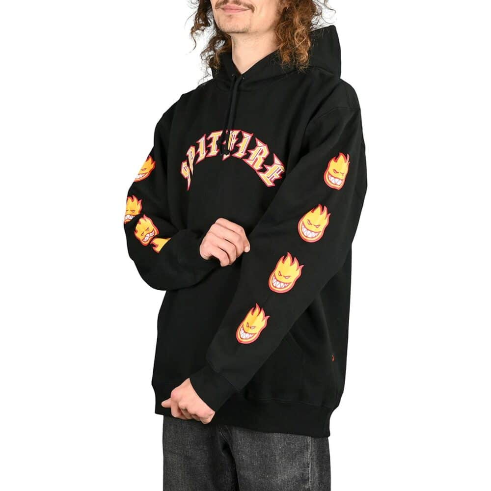 Spitfire Old E Bighead Fill Sleeve Hoodie - Black