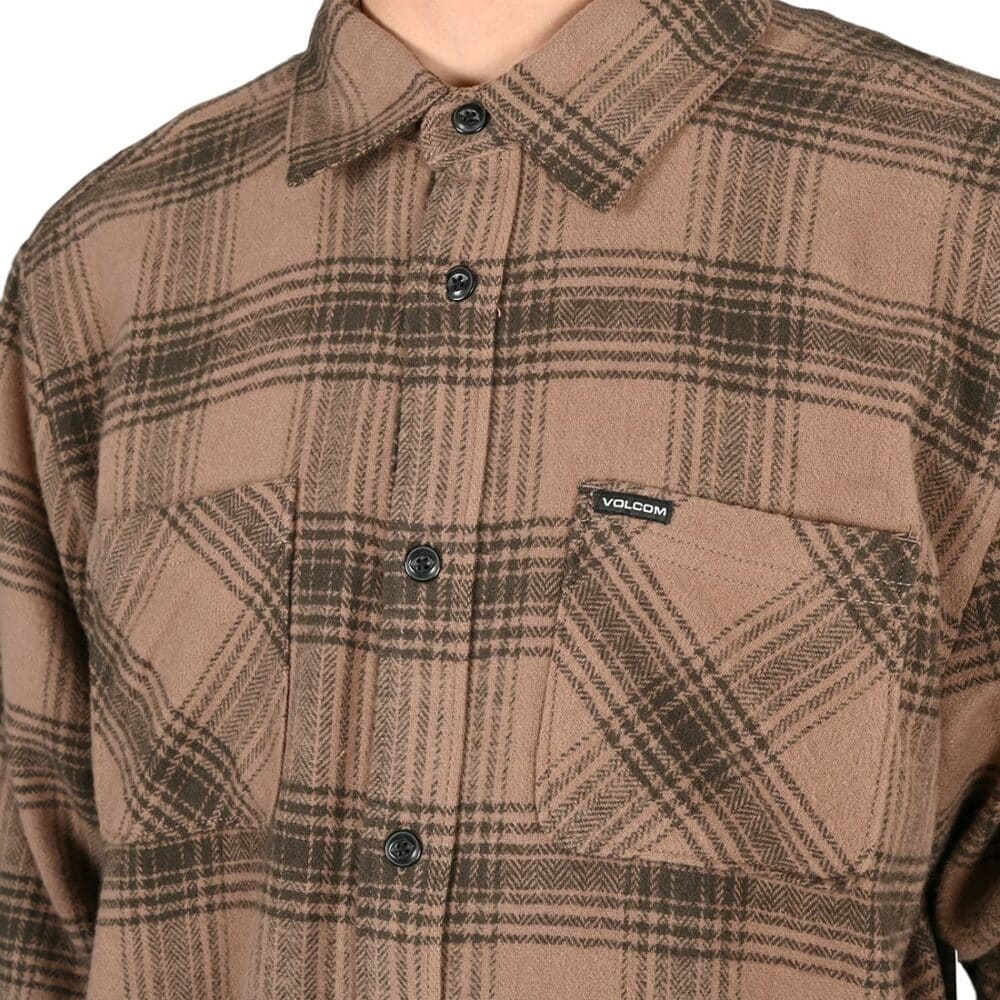 Volcom Tone Stone L/S Shirt - Brown