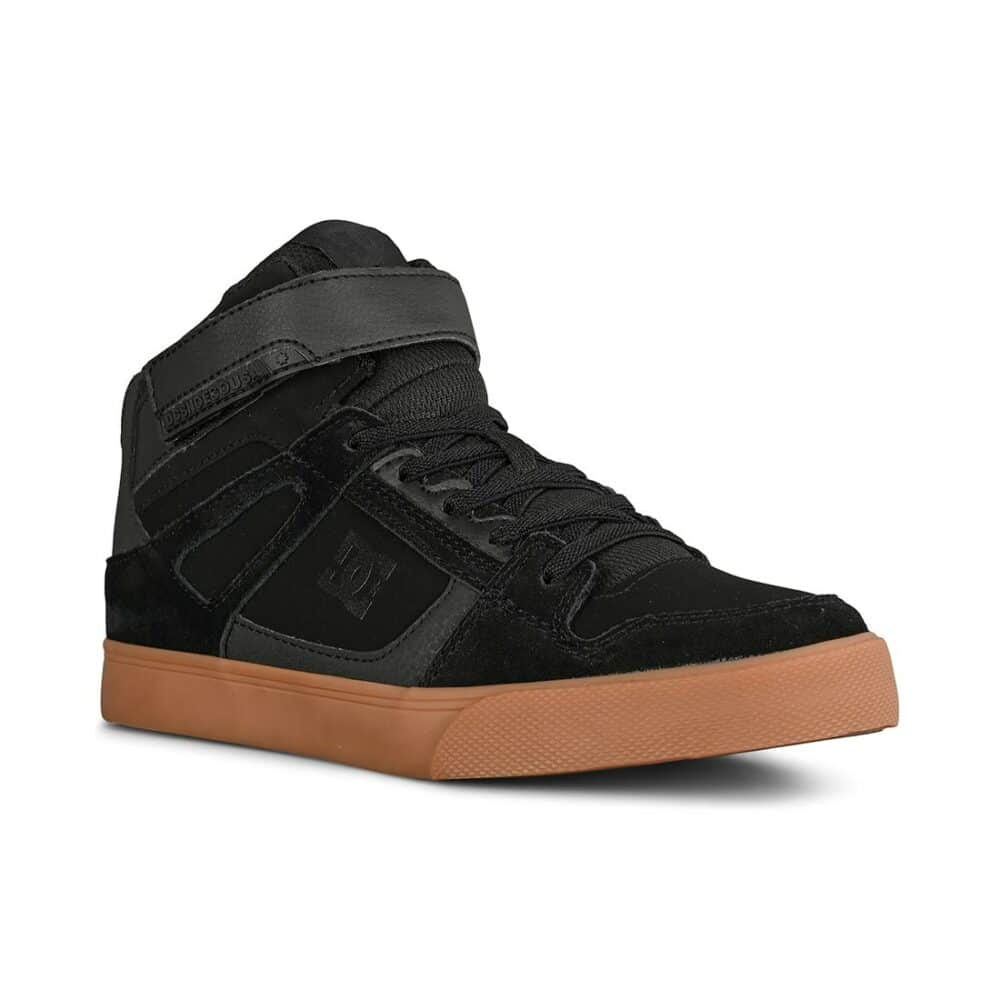 DC Pure High Top EV (Youth) Skate Shoes - Black/Gum