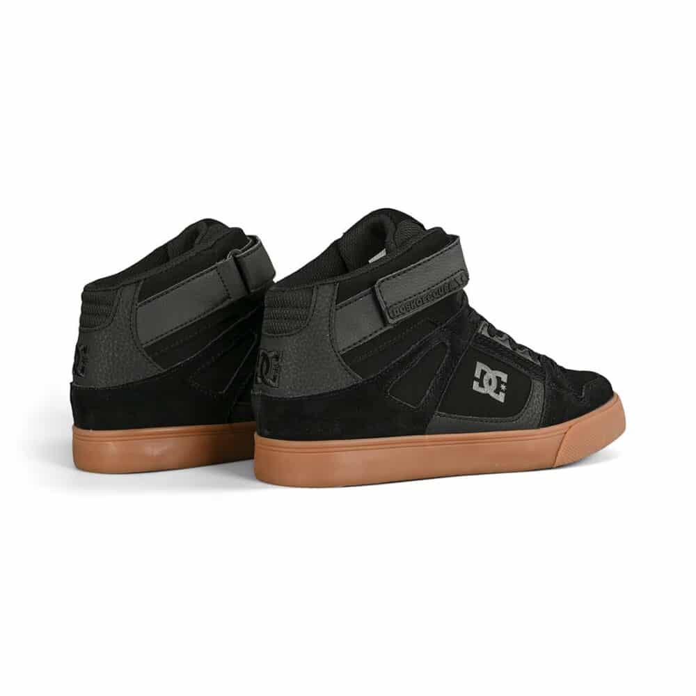 DC Pure High Top EV (Youth) Skate Shoes - Black/Gum