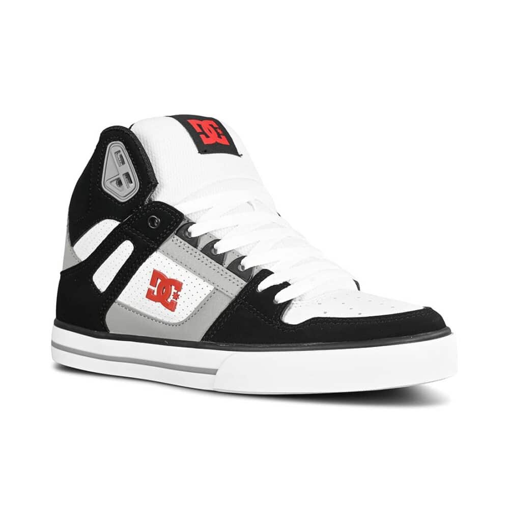 DC Pure High Top WC Skate Shoes - Black/White/Red