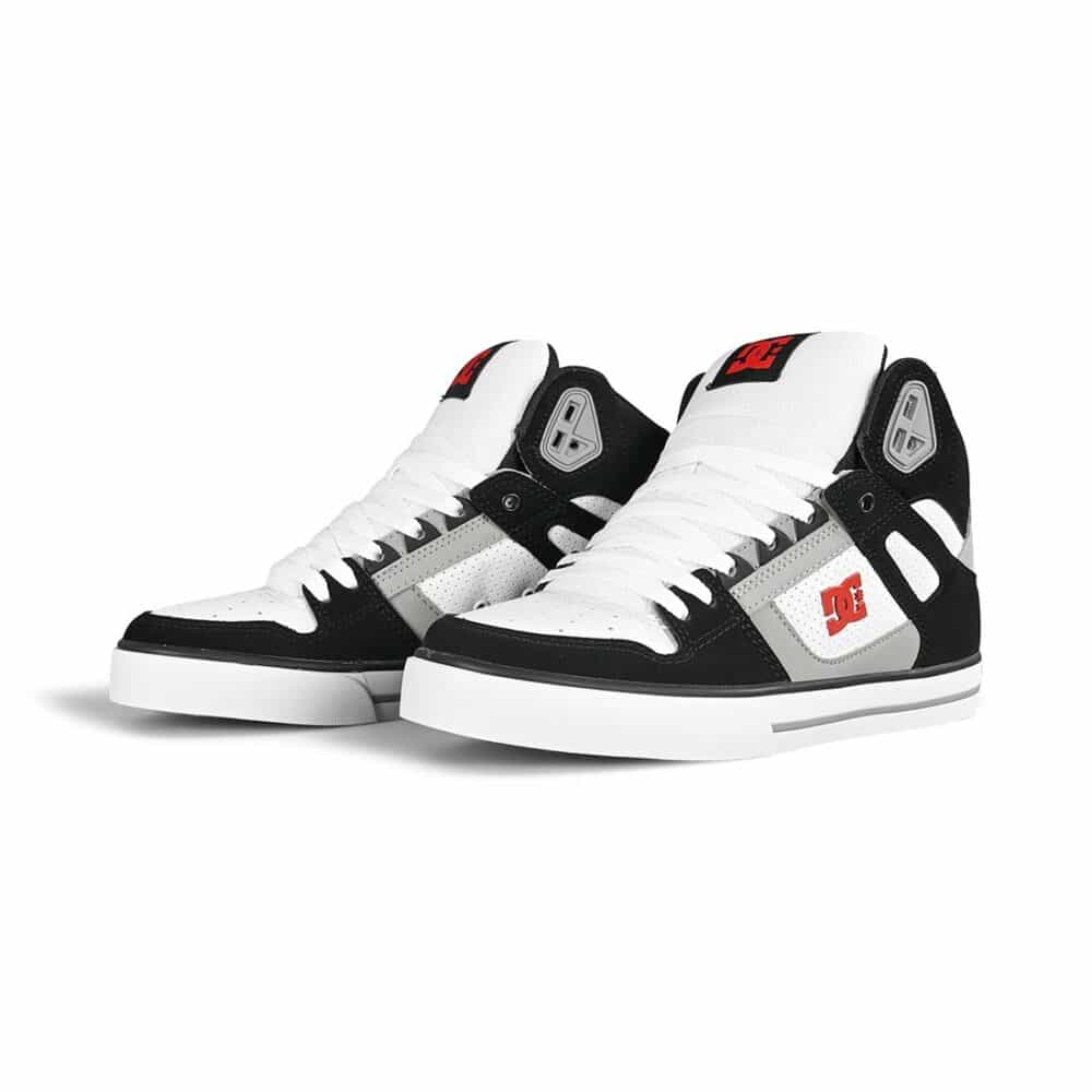 DC Pure High Top WC Skate Shoes - Black/White/Red