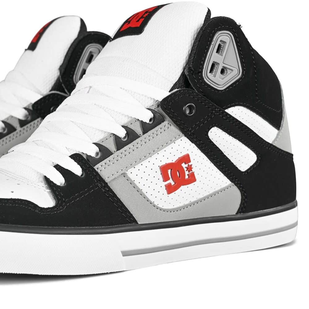 DC Pure High Top WC Skate Shoes - Black/White/Red