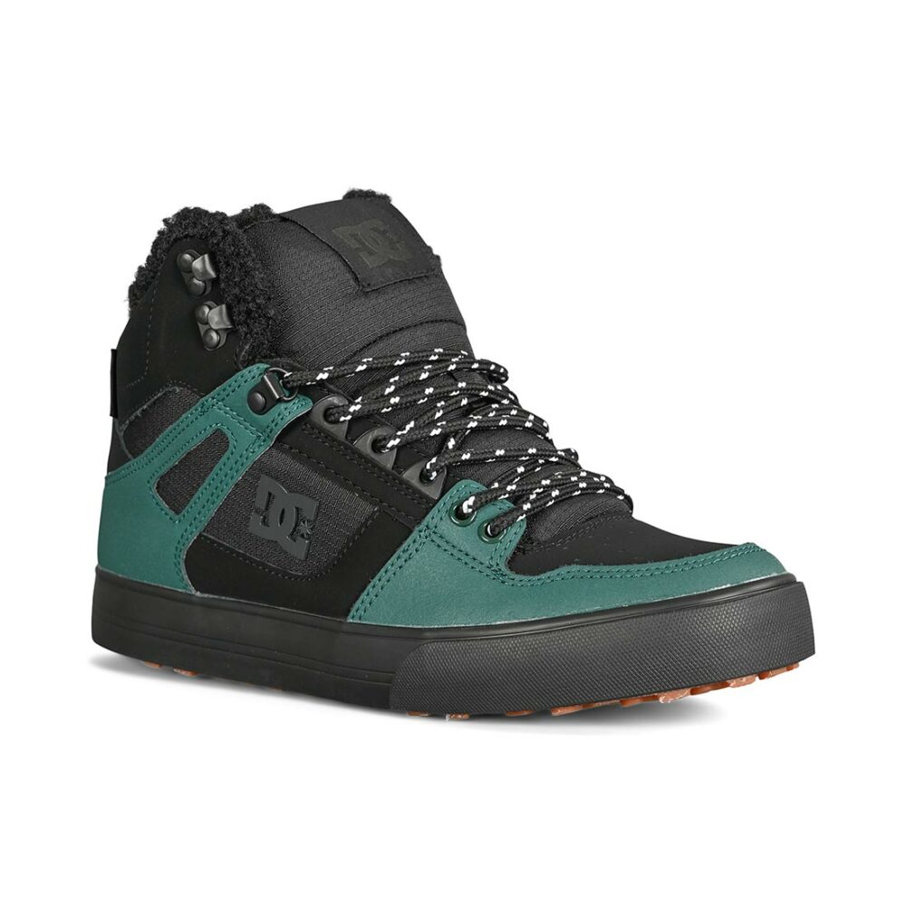 DC Pure High Top WC WNT Winterised Skate Shoes - Black/Black/Green