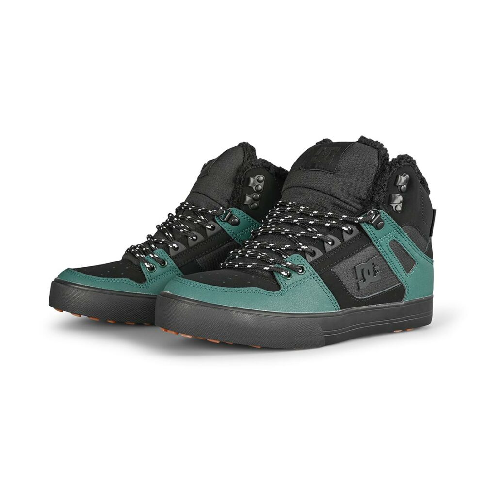 DC Pure High Top WC WNT Winterised Skate Shoes - Black/Black/Green