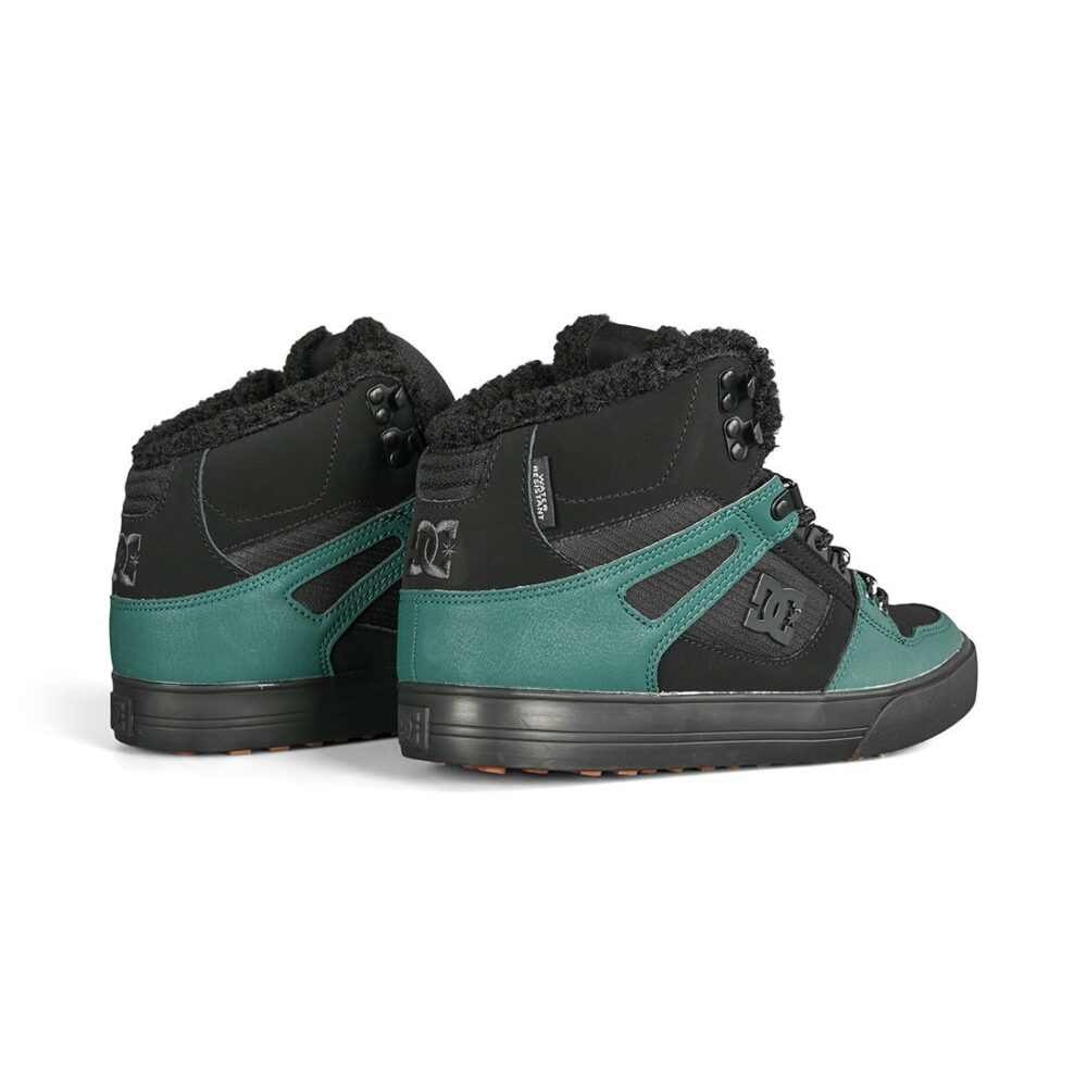 DC Pure High Top WC WNT Winterised Skate Shoes - Black/Black/Green