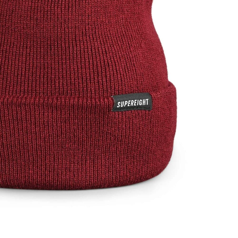 Supereight Supply Co Pom Beanie Hat - Burgundy