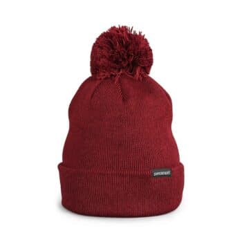 Supereight Supply Co Pom Beanie Hat - Burgundy