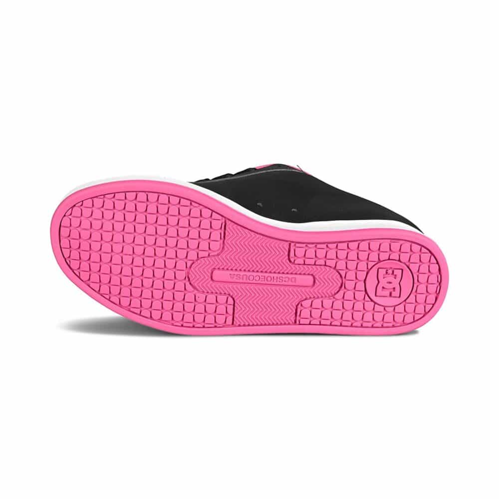 DC Women's Court Graffik Skate Shoes - Black/Pink Stencil