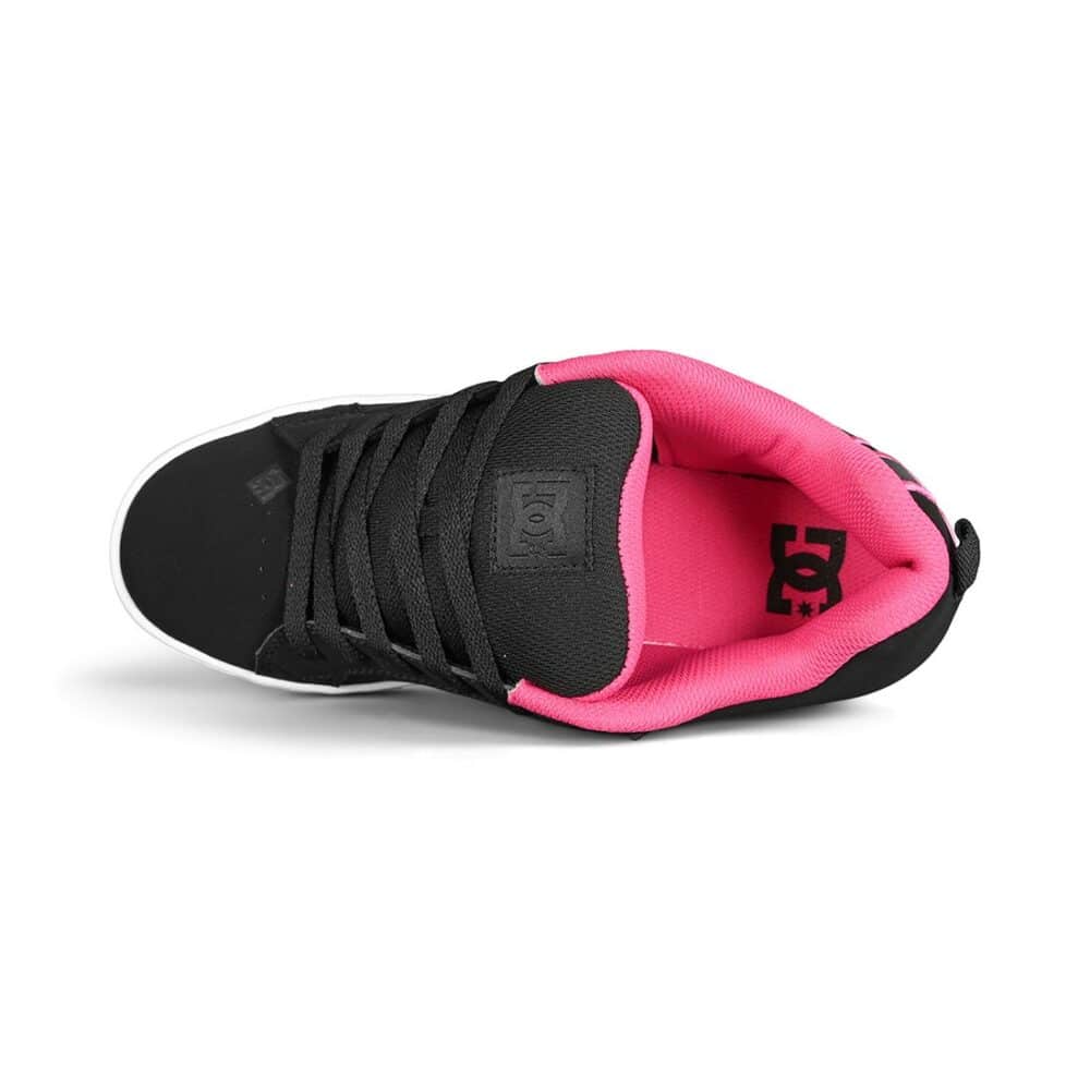 DC Women's Court Graffik Skate Shoes - Black/Pink Stencil