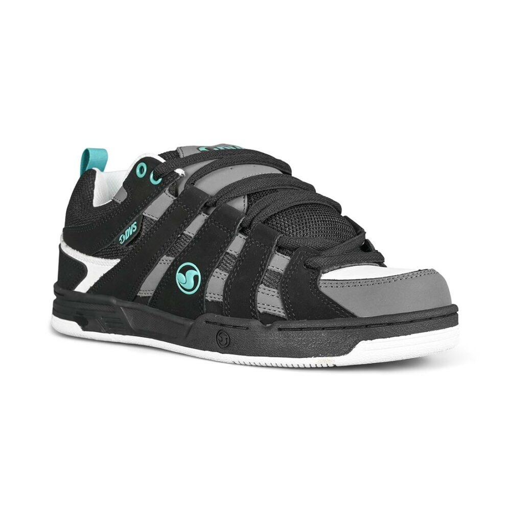 DVS Primo Skate Shoes - Black-Charcoal-Turquoise