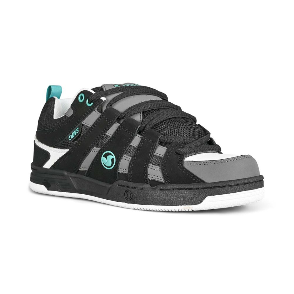 DVS Primo Skate Shoes - Black-Charcoal-Turquoise