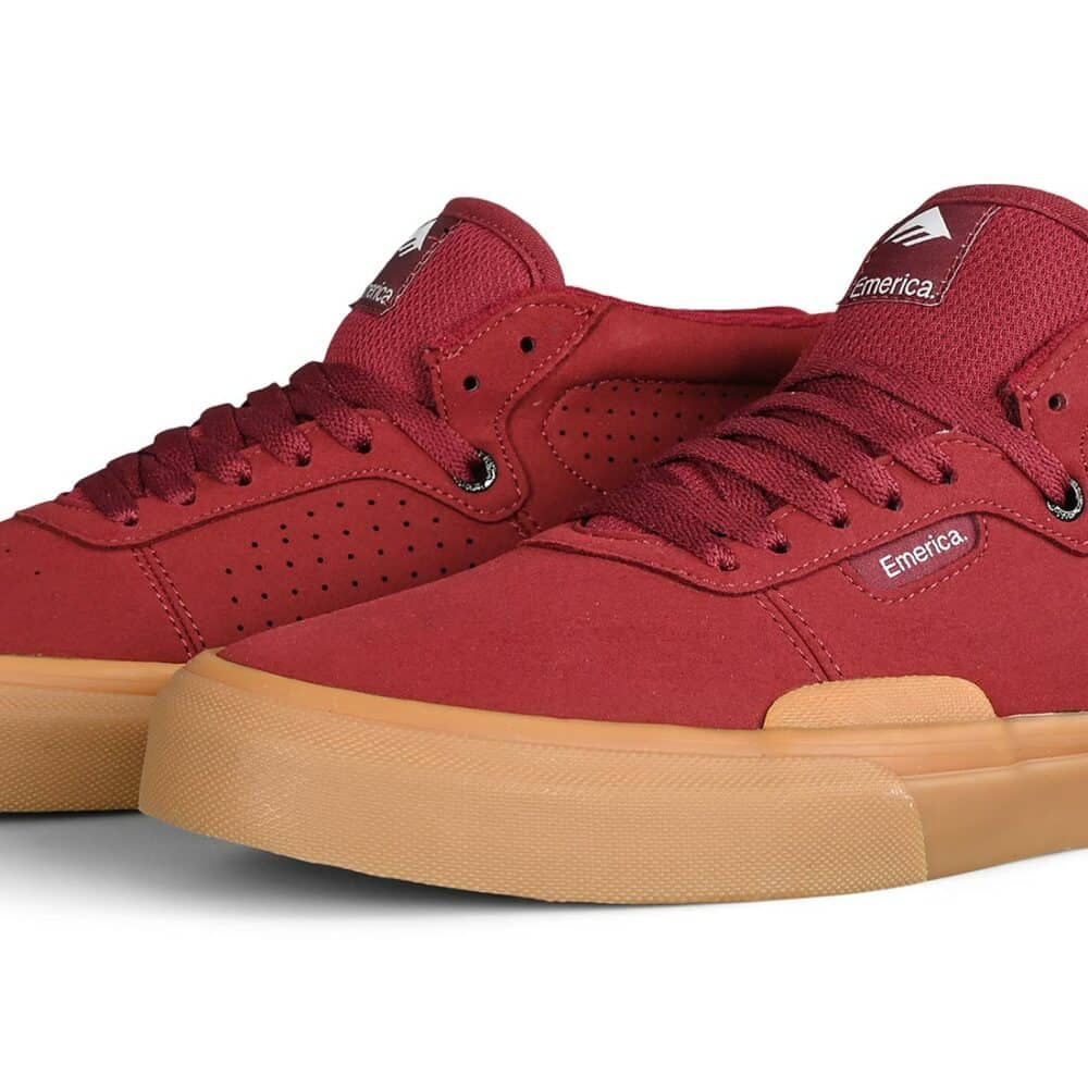 Emerica Pillar Mid-Top Skate Shoes - Burgundy