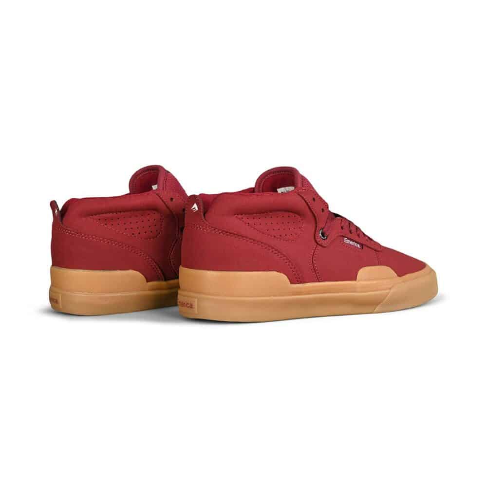 Emerica Pillar Mid-Top Skate Shoes - Burgundy