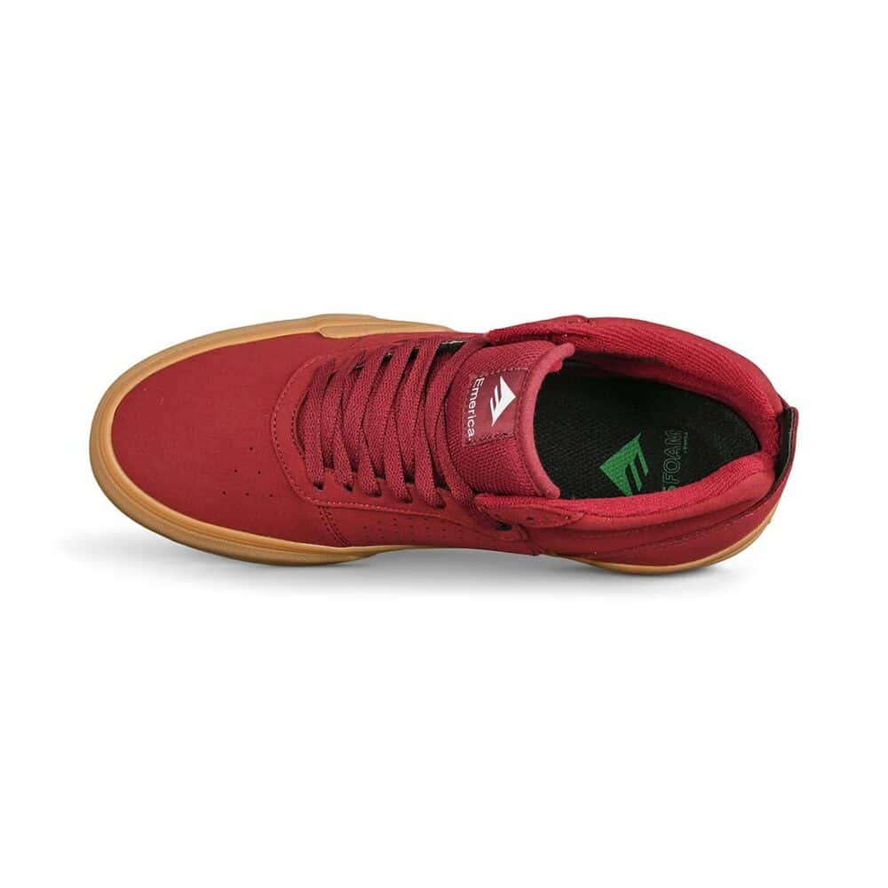 Emerica Pillar Mid-Top Skate Shoes - Burgundy