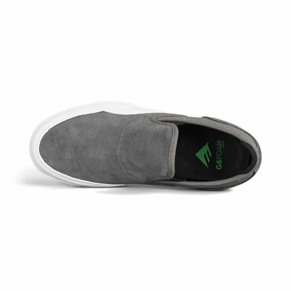 Emerica Wino G6 Slip-On Skate Shoes - Grey/Black/White