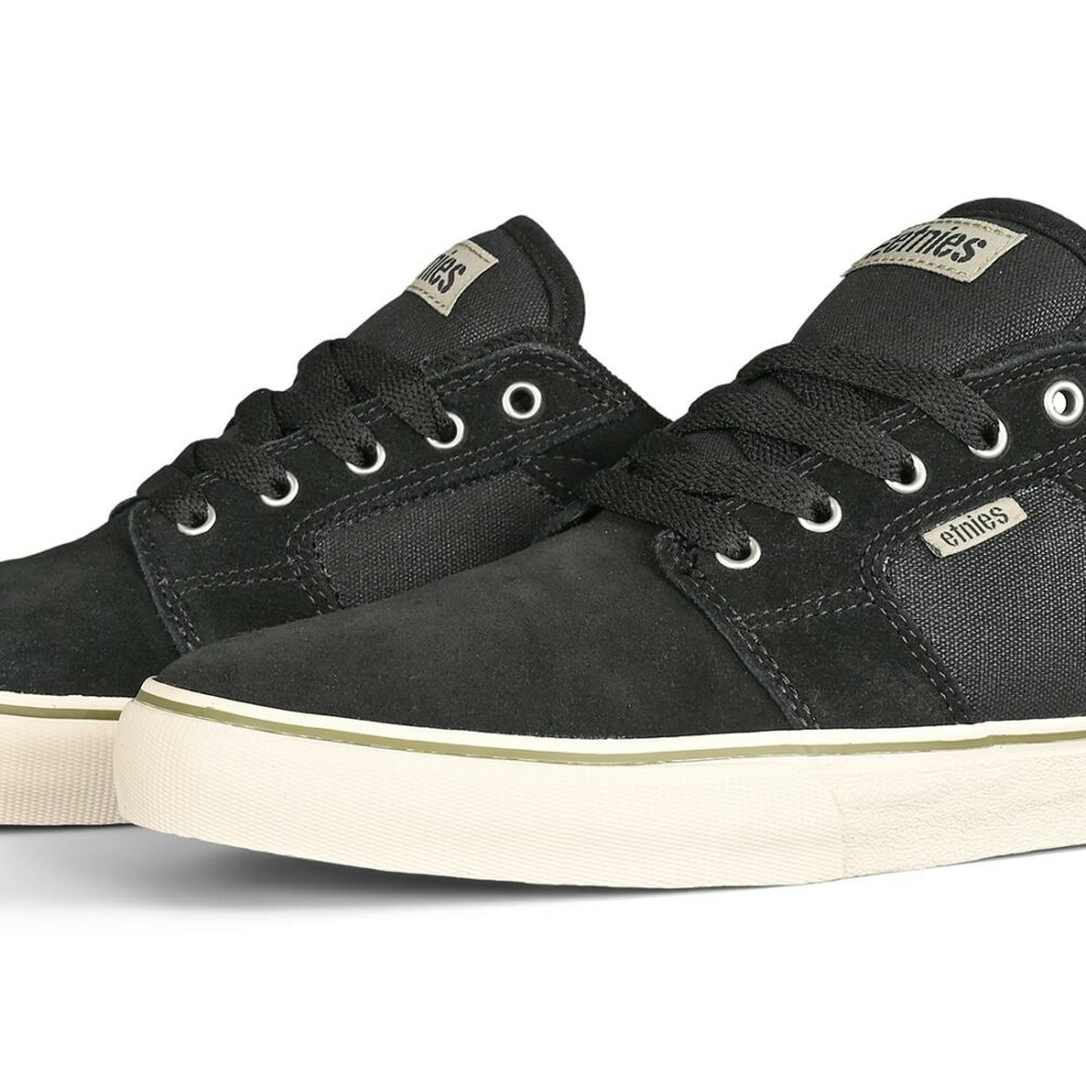 Etnies Barge LS Skate Shoes - Black/White/Silver