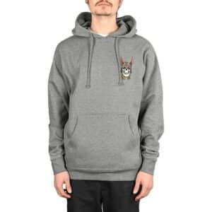 Powell Peralta Andy Anderson Skull Pullover Hoodie - Grey Heather