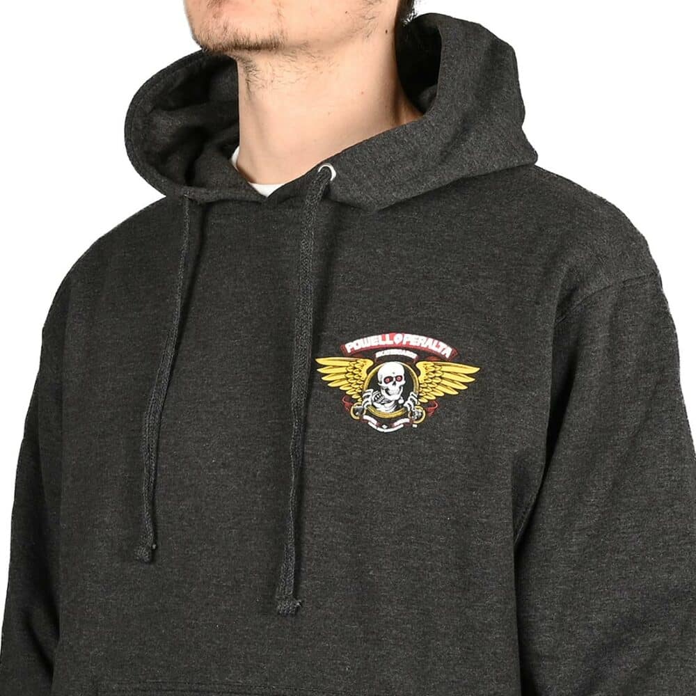 Powell Peralta Winged Ripper Pullover Hoodie - Charcoal Heather