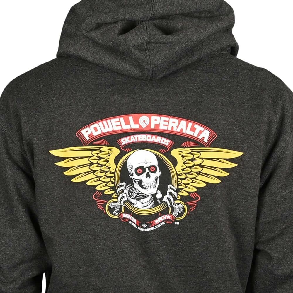 Powell Peralta Winged Ripper Pullover Hoodie - Charcoal Heather