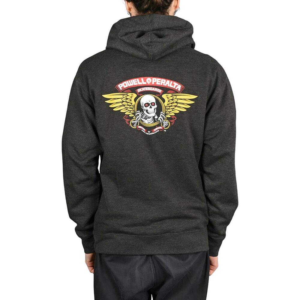 Powell Peralta Winged Ripper Pullover Hoodie - Charcoal Heather