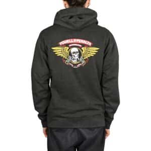 Powell Peralta Winged Ripper Pullover Hoodie - Charcoal Heather