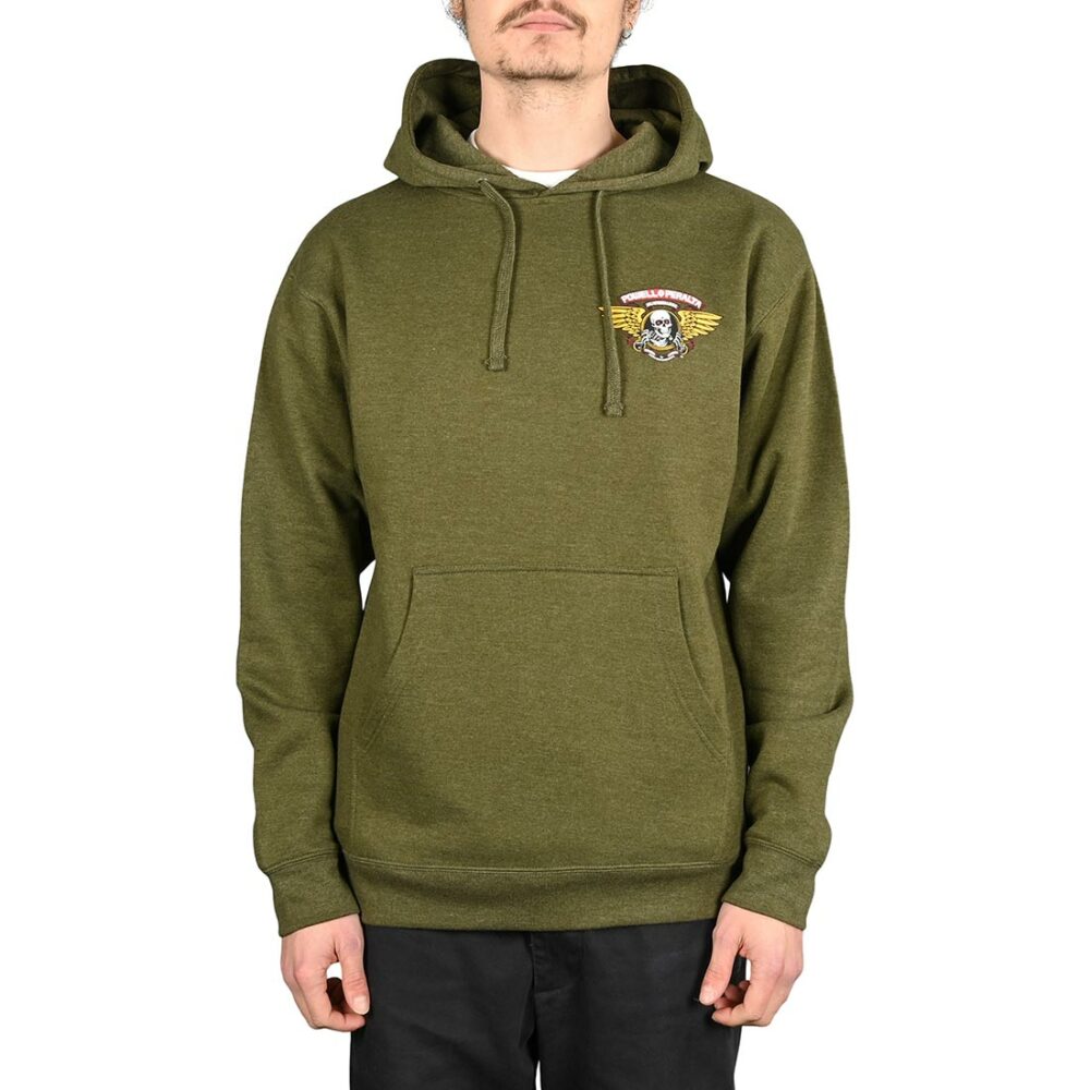 Powell Peralta Winged Ripper Pullover Hoodie - Green Heather