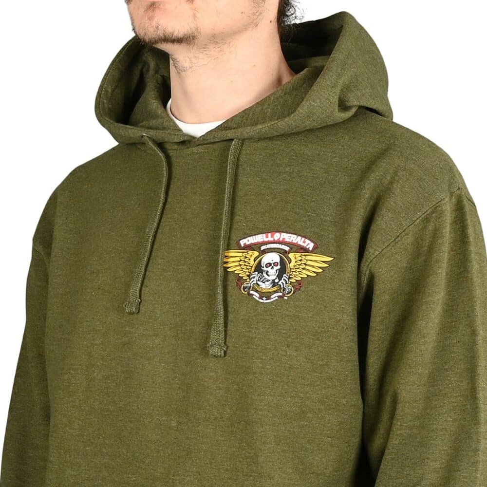 Powell Peralta Winged Ripper Pullover Hoodie - Green Heather